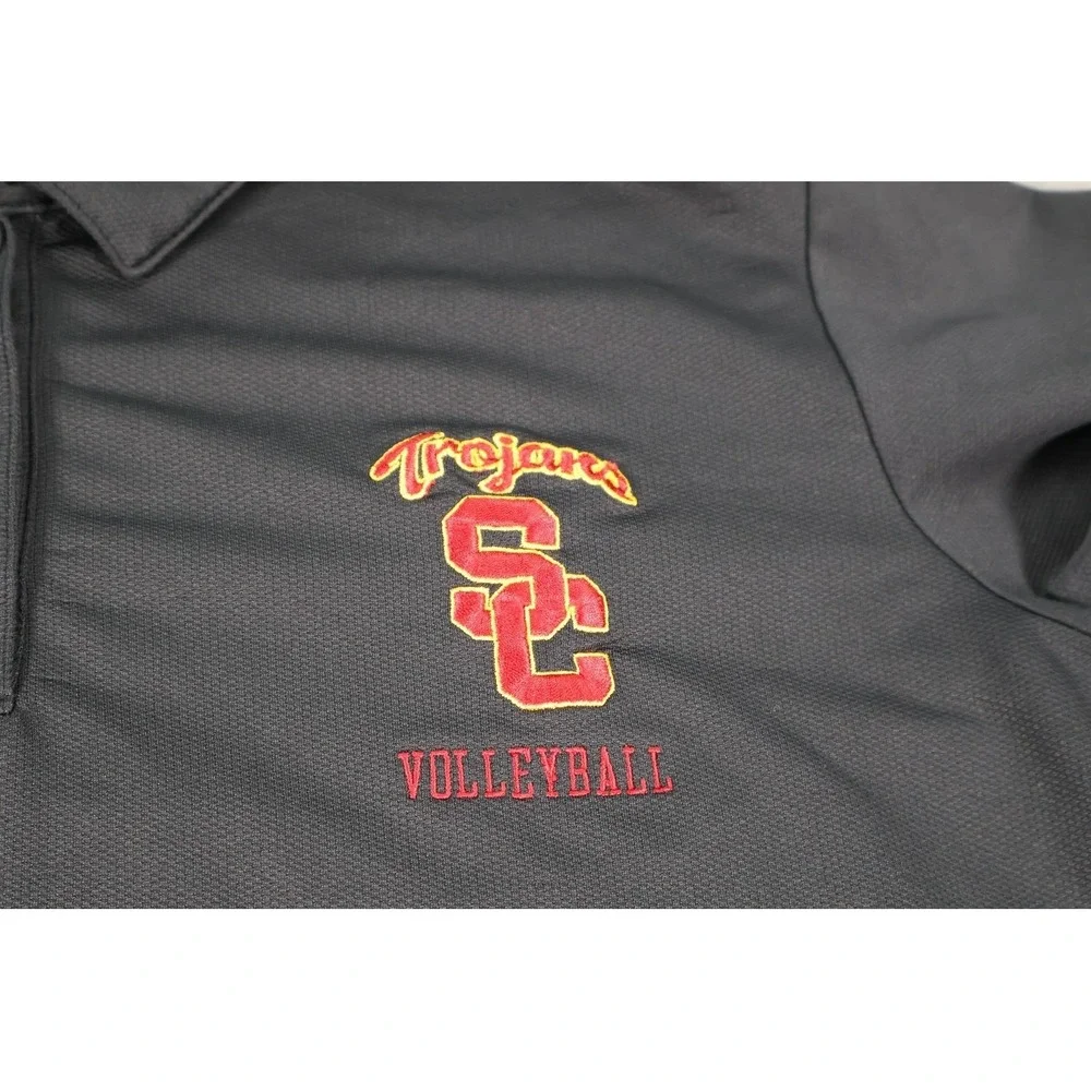 Nike Polo Womens XL Black Dri-FIT Trojans Volleyball Embroidered‎ 997033-010